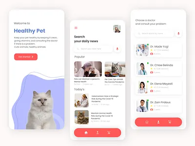 Healthy Pet doctor app doctor appointment mobile app mobile app design pet care uidesign uiuxdesign veterinary
