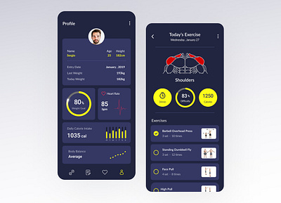 Gym App app application design exercise gym gym app ui ui design uidesign ux