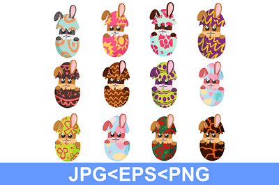 Easter Egg Bunny Art Bundle animal animal art animal illustration bunny easter easter bunny easter egg easter eggs egg illustration inspiration rabbit rabbit illustration vector