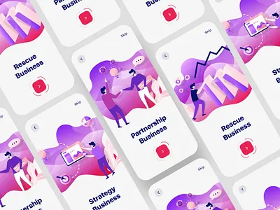 Finance Business Onboarding Screens - Part 1 finance finance app finance application finance business illustrations mobile app mobile app design mobile application onboarding onboarding screen onboarding screens onboarding ui splash splash screen wallet app