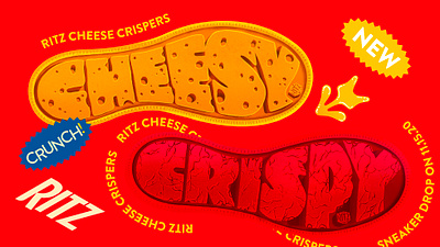 Ritz Cheesy & Crispy Soles Lettering branding cheesy colors crispy design dibbble illustration lettering procreate sole shoe texture type