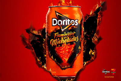 Flamin'Hot Michelada 3d design doritos flaming lettering photoshop procreate productdesign type