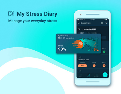 My Stress Diary_Redesign app design diary drawing mobile redesign stress ui ux