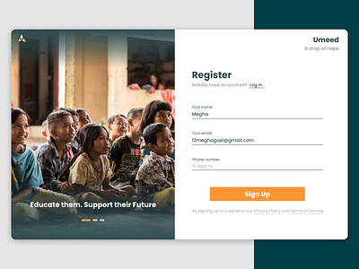 Daily UI 001 daily ui login ngo register signup signup page