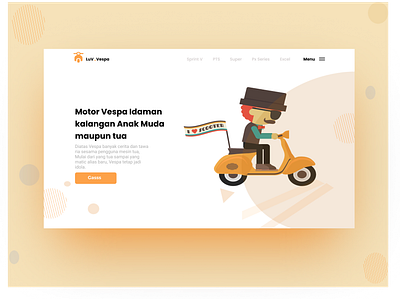 Landing Page Luv.Vespa branding colorful design app design art designvespa glassmorphic glassmorphism illustration ilustration landing design landing page design login page nice logo