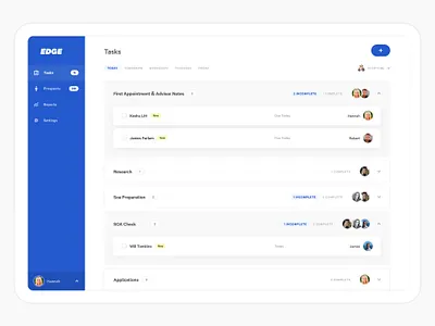 Workflow Manager Web App - Tasks Dashboard app crm task manager ui ux web app