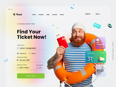 Ticket Booking Web UI Exploration app app design designer flight illustration landing page madhu mia online booking online ticket popular shot ticket app ticket booking tourism travel app travel website traveling ui ux web website