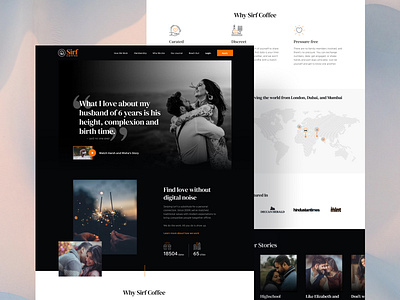 Sirf Coffee Website blackandwhite blog dating design layout minimalistic mobile ui ux web website wedding