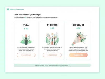 UI Challenge: Pricing branding cute design ecommerce floral illustration pricing plans ui ui challenge ux vector