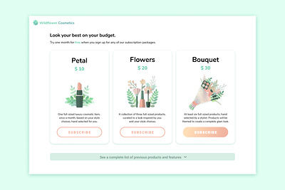 UI Challenge: Pricing branding cute design ecommerce floral illustration pricing plans ui ui challenge ux vector