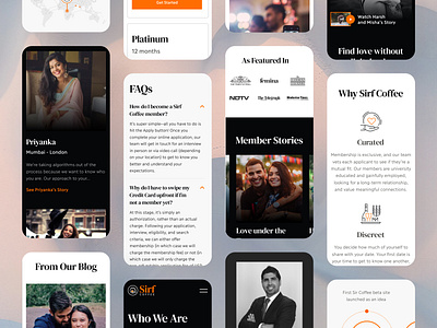 Sirf Coffee Mobile Screens blog design mobile ui ux web website