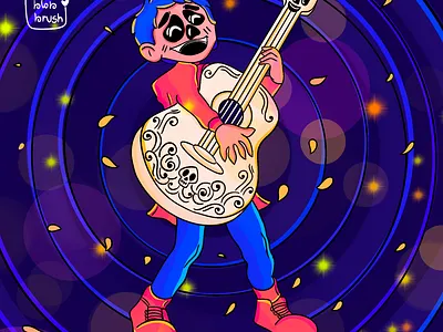 Coco - Miguel animation art artist blue boy boy illustration character design disney dribbble dribbble best shot dribbble invite dribbbleweeklywarmup guitar illustration music musician player skeleton vector