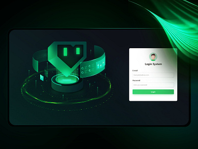 System Login dashboard design form design green icon login page technology ui