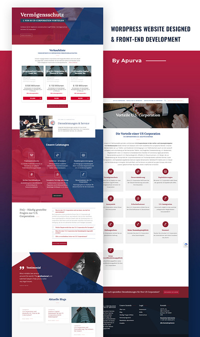 us corporation branding cms development designer front end development web template website builder website design wordpress