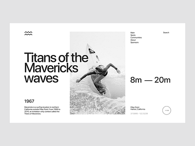 Surfing concept design flat minimal minimalism sportsite surf surfing ui ux uxui web website