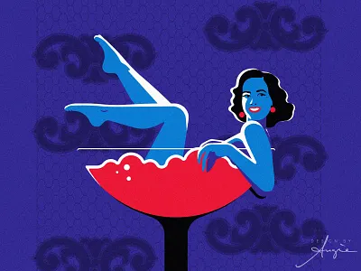 Dita von Teese - Daily Art - Tribute #3 black blue burlesque contrast daily art daily doodle dita dita von teese flat design glass martini minimalism portrait red tribute vector vector art vector artist von teese white