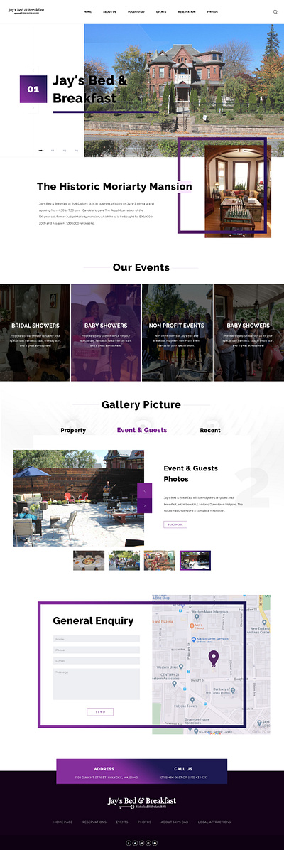 Jay's Bed & Breakfast designer graphic design web template website design