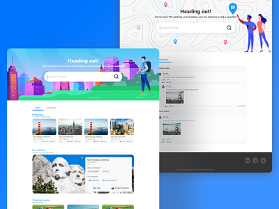 Landing page of Placesnow banner clean design flat icon illustration landing location ux vector web web design