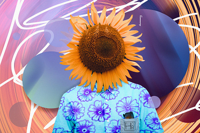 Summary art artwork beautiful blue colourful design illustration photoshop sketch summary summer sun sunflower t shirt typography vector yellow