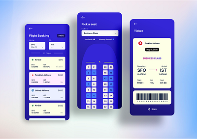 Airline Ticket Booking app ticket ticket booking ticketing ui ux