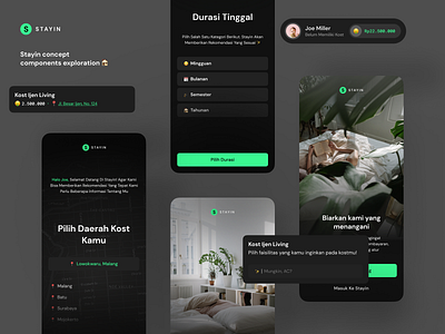 Exploration: Stayin – Kost Recommendation Service 2d app booking clean design mobile mobile ui room ui user inteface ux