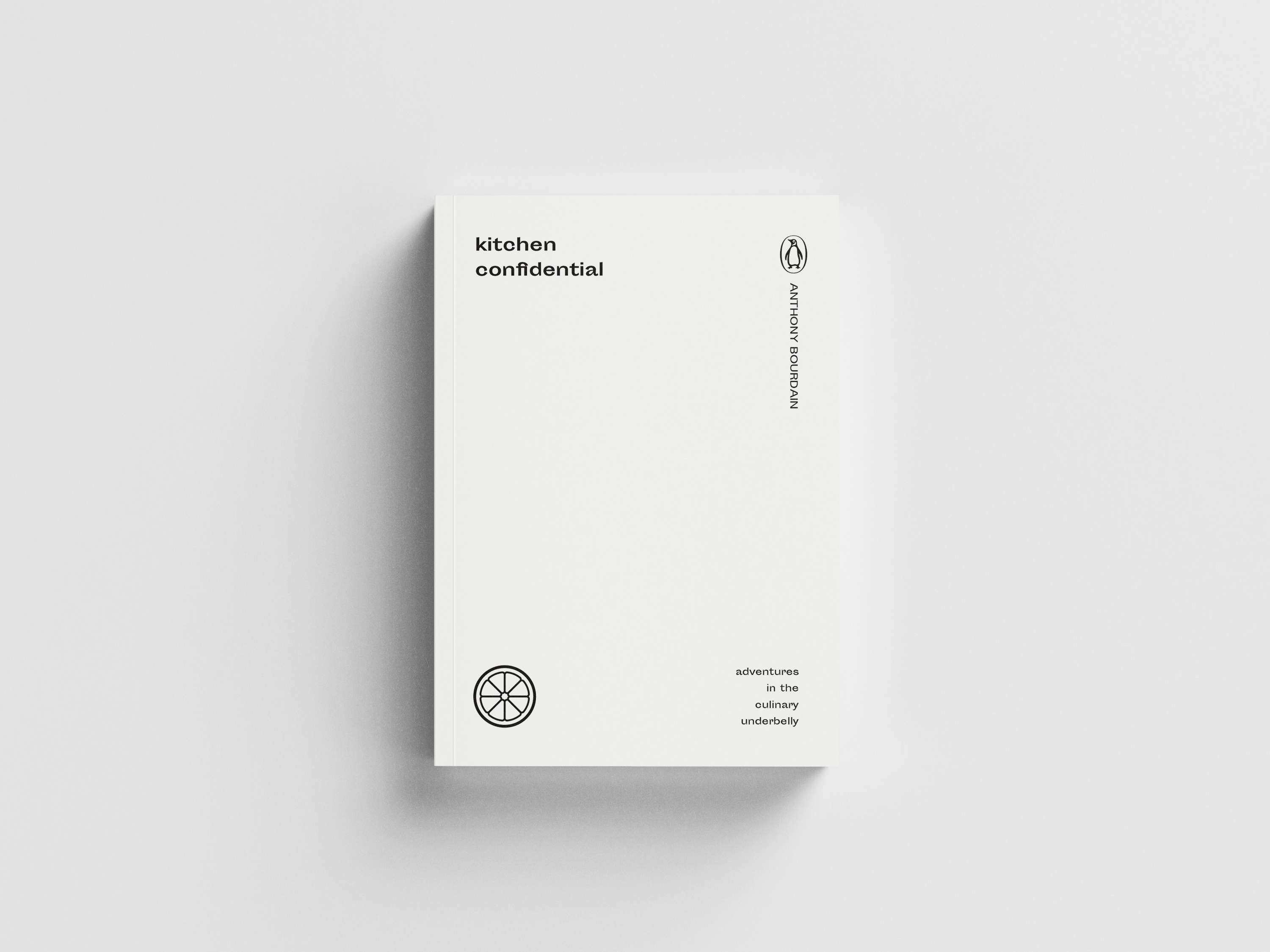 Example of A book cover redesign for "Kitchen Confidential".