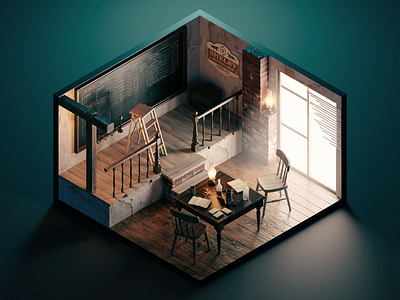 Peaky Blinders 3d blender diorama fan art illustration isometric peaky blinders render tv show