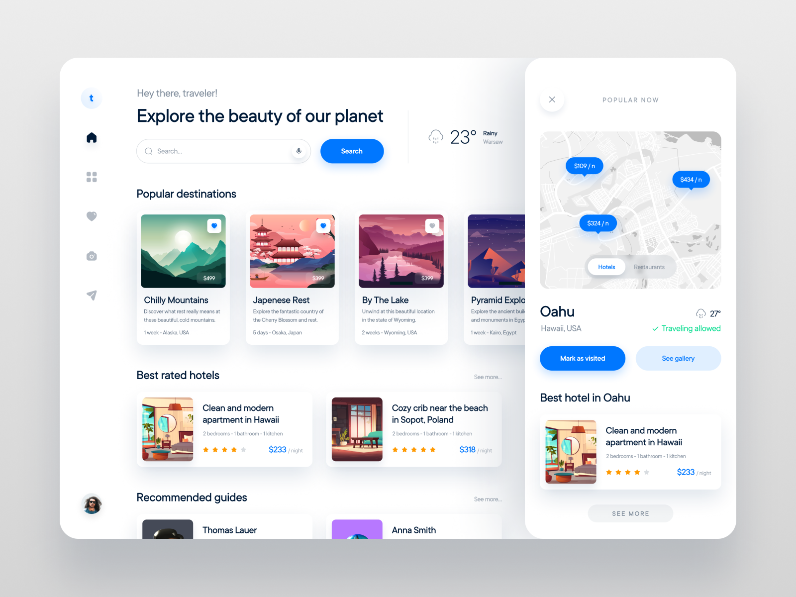 Example of Travel Service Web App