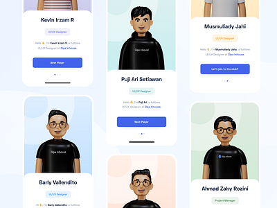 New Avatar Team 3d 3d artist app avatar branding design designer icon illustration illustrator interface logo mobile player profile team ui ui design ux ux designer