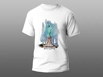 Watercolor Painting Sketch Liberty Building Abstract building graphic watercolor design watercolor sketch