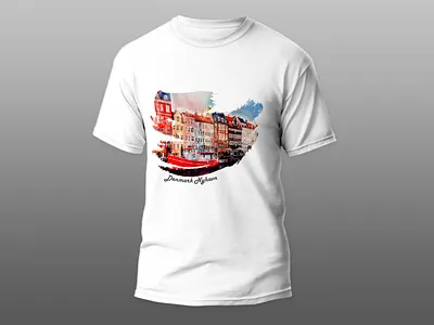 Watercolor Painting Sketch Denmark Building Abstract building graphic watercolor design watercolor sketch