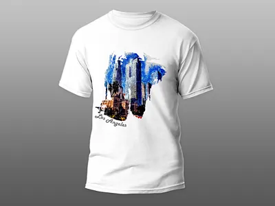 Watercolor Pinting Sketch Los Angeles Abstract building graphic watercolor design watercolor sketch