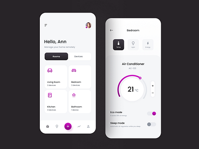 Smart Home App concept clear figma mobile app simple smart home ui uidesign uiux