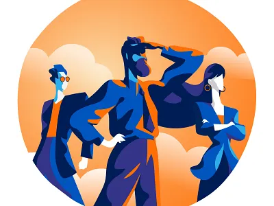 Tomorrow is Coming future illustration leader leadership line of sight people sight startup style team vison