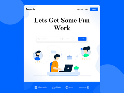 Website Freelancer Design Concept design feedbackplease find job flat header exploration header illustration illustration illustrations minimal ui vector