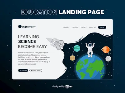 Education - Landing Page education graphic design illustration landing page landing page design landing page illustration ui design vector vector illustration website