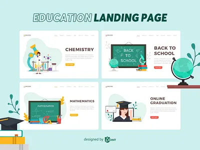 Education - Landing Page education graphic design illustration landing page landing page design landing page illustration ui design vector vector illustration website
