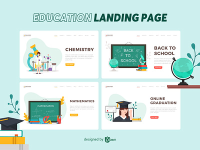 Education - Landing Page education graphic design illustration landing page landing page design landing page illustration ui design vector vector illustration website