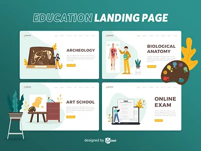 Education - Landing Page education graphic design illustration landing page landing page design landing page illustration ui design vector vector illustration website