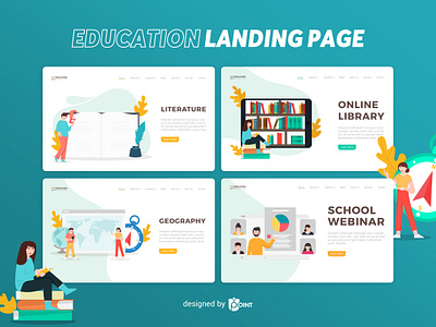 Education - Landing Page education graphic design illustration landing page landing page design landing page illustration ui design vector vector illustration website
