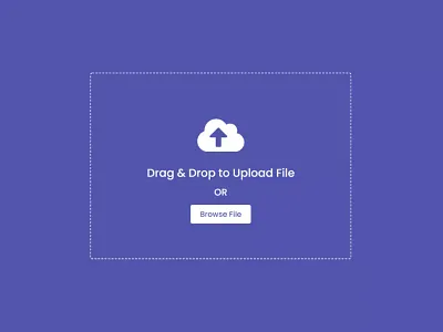 Drag & Drop or Browse - File upload Feature using HTML CSS & Jav drag drop