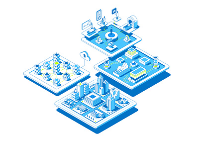 Medical service process cloud doctor illustration isometry levels medicare medicine patient