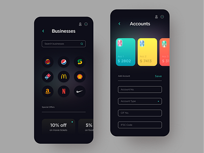 Fintarg - Fintech app acountdetails business cleanui darkui finance financeapp fintech forex hologram metal metalic modern nightmode onlinebank transaction