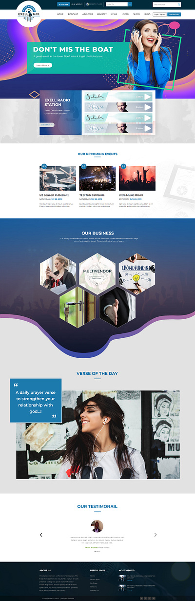 Exell Radio css3 html5 web development web template