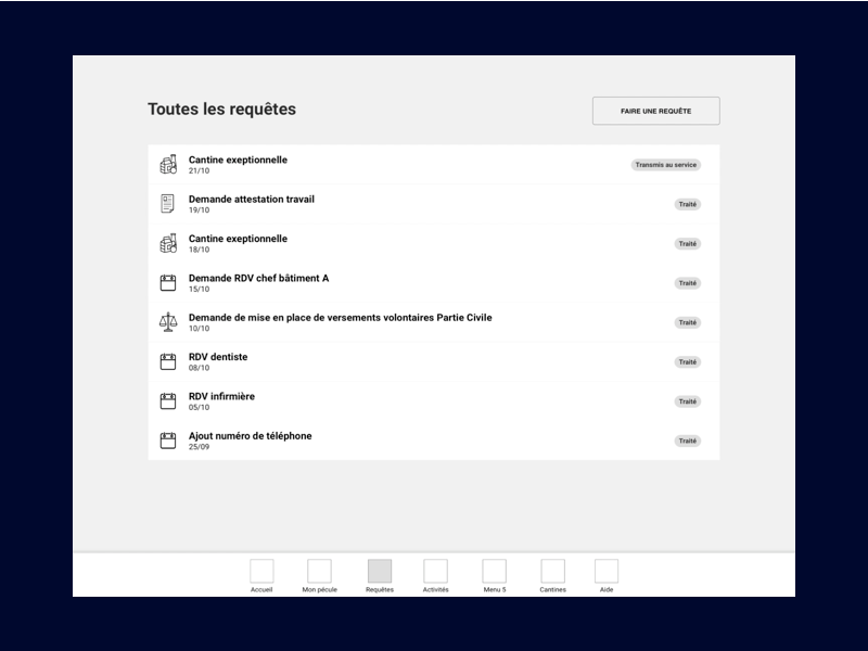 Administrative procedure (Wireframe) administration animation appointment booking appointments form prison ui ux wireframe