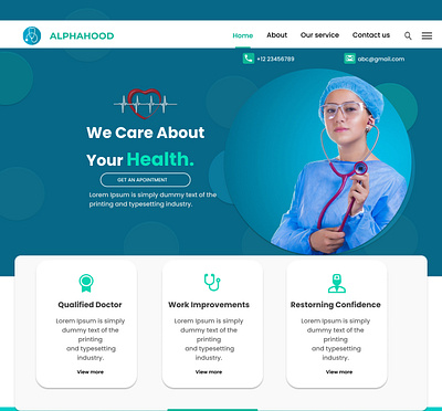 Hospital Website ui adobexd app design figmadesign hospital landingpage photoshop ui designer ui ux uidesign ux