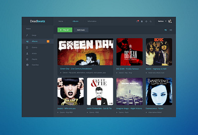 DEADBEATZ Music App design ui