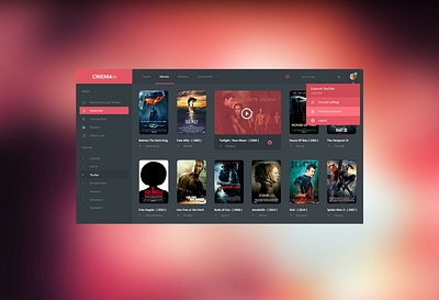 CINEMATV Movie Dashboard design ui web