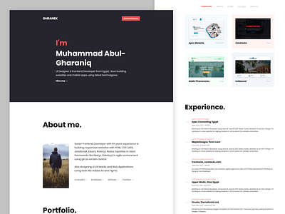 Personal Resume Web design adobe xd design minimal ui ux web website