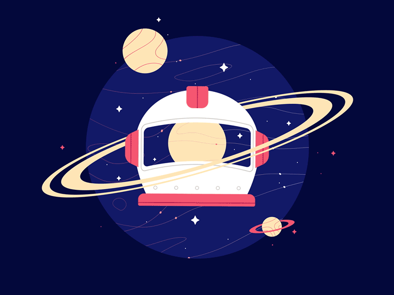 Space astronaut discovery flat design illustration planet space stars texture vector